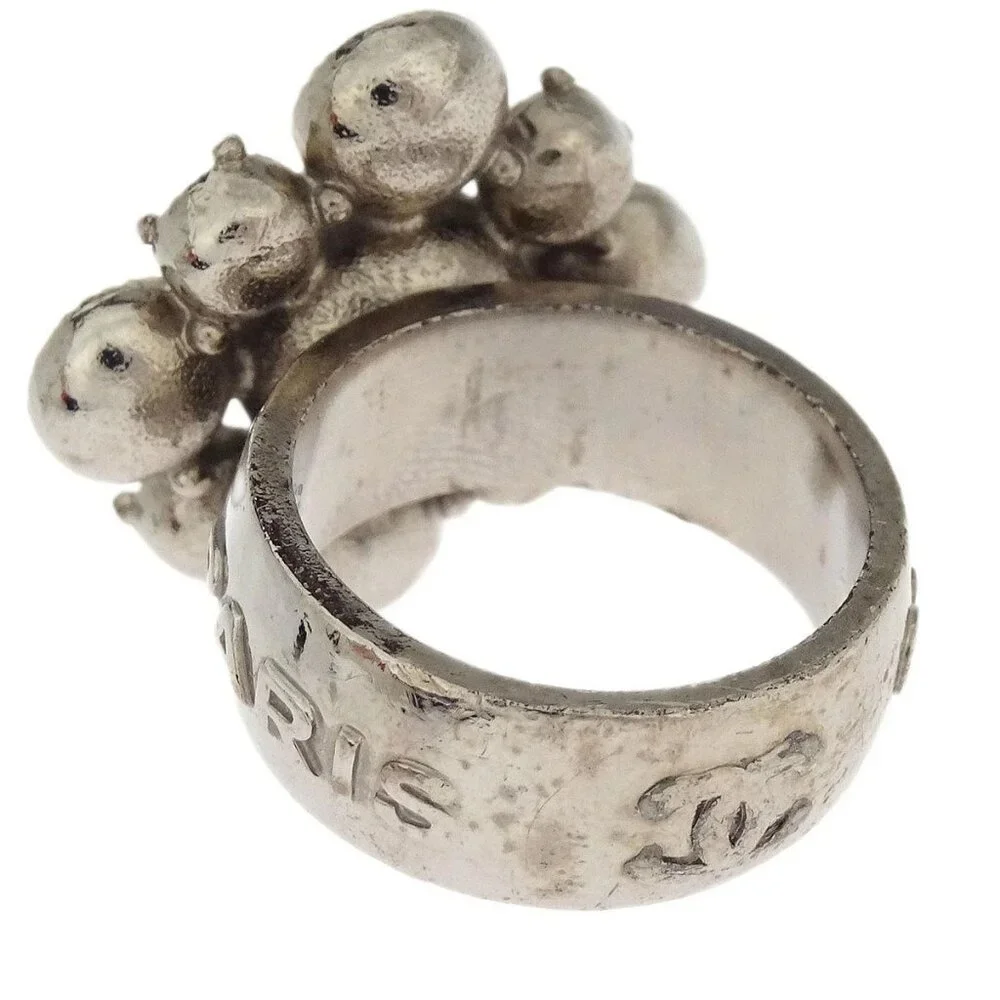 Chanel CC Ring Rhinestone Silver #53 08C 135353 - Picture 2 of 8